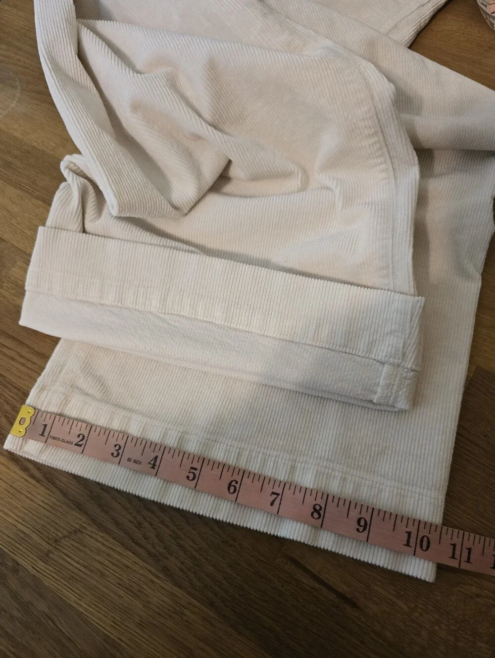 Maeve Anthropologie Colette Crop Pants Corduroy Wide Leg Trousers Cream 30 - Picture 12 of 13